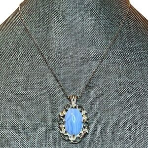 Black Hills Gold 925 Silver Agate‎ Pendant Necklace With 12K Red & Yellow Gold